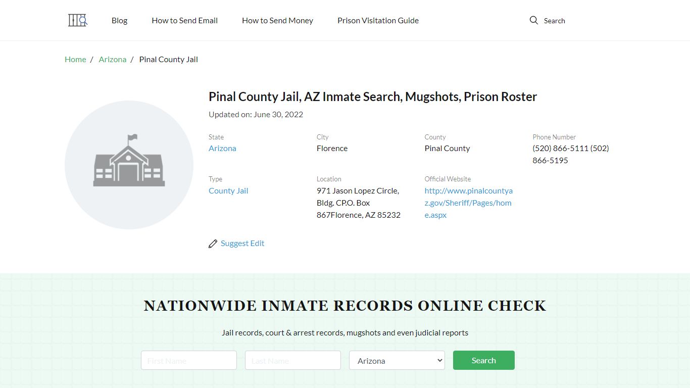 Pinal County Jail, AZ Inmate Search, Mugshots, Prison ...