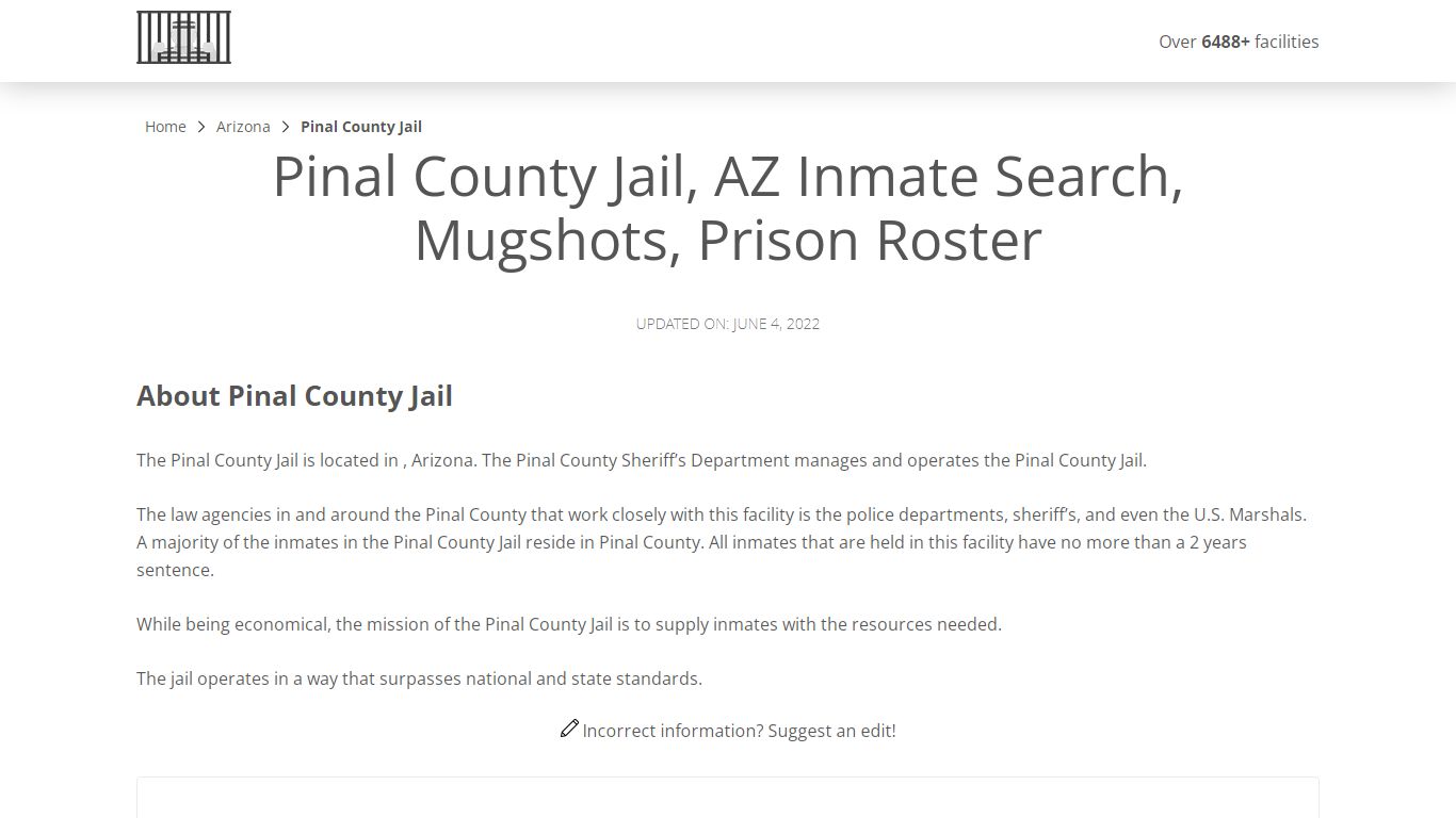 Pinal County Jail, AZ Inmate Search, Mugshots, Prison ...